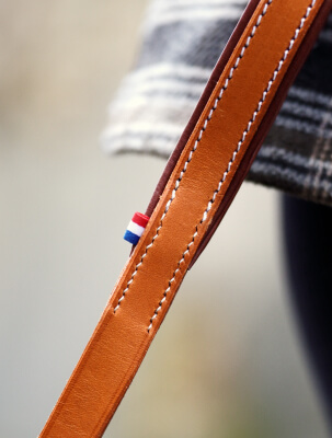 Laisse en cuir cousue main artisanat made in France