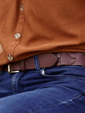 Ceinture en cuir tressée